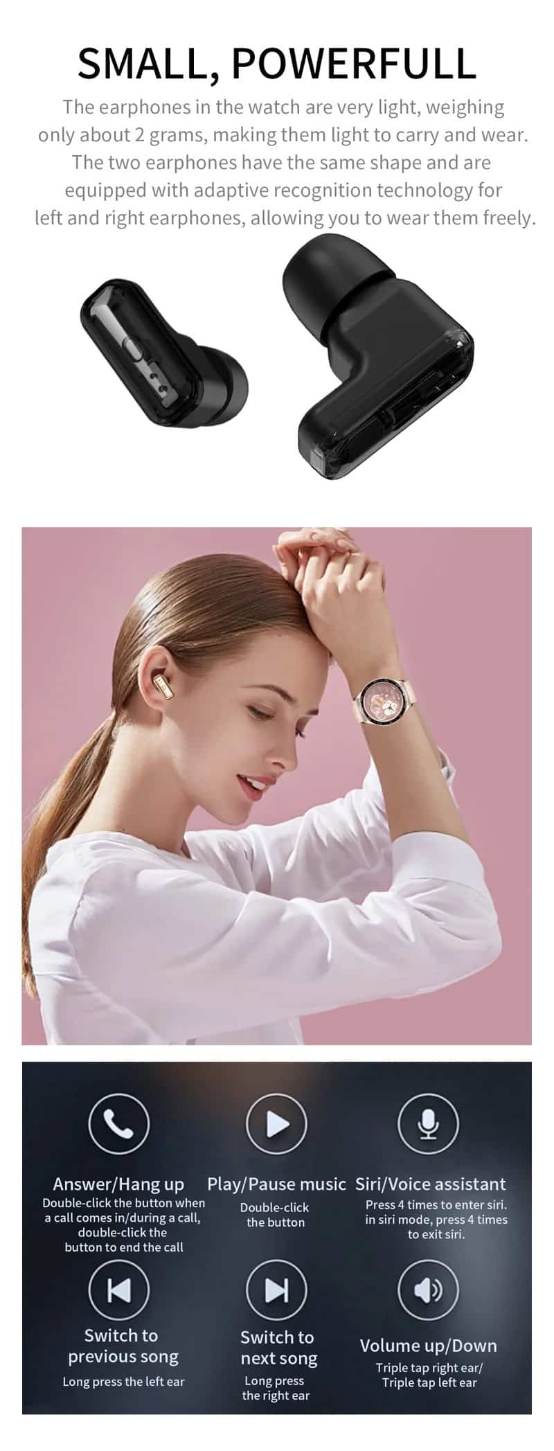 T97 2-in-1 Smart Watch and Earbuds - detail 06