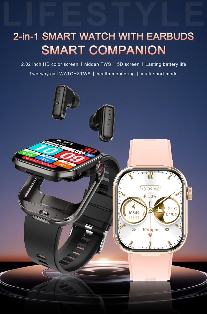 T99 Smart Watch with TWS Earbuds - detail 01
