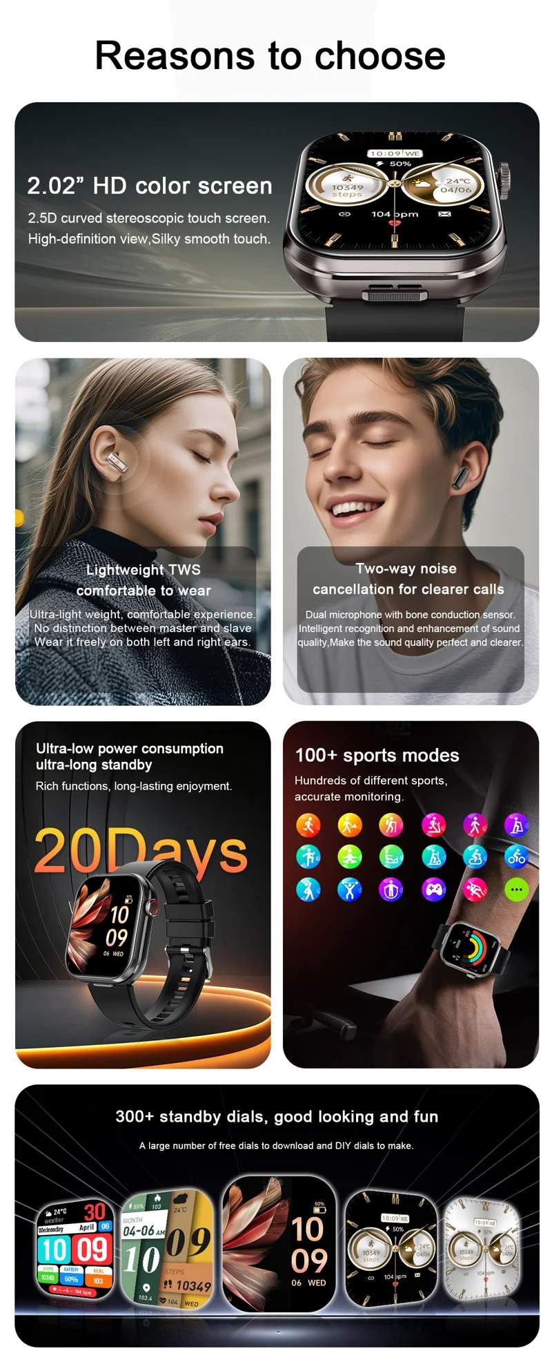 T99 Smart Watch with TWS Earbuds - detail 03