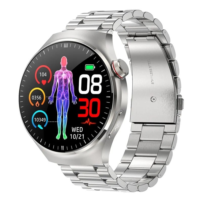 TK26Pro Steel Strap AMOLED Smart Watch with 1.43-Inch 466×466 Display, Bluetooth 5.2 Calling, Multi-Sport Tracking, 380mAh Battery and IP68 Protection - gallery-01 TK26Pro Steel Strap AMOLED Smart Watch - gallery 01