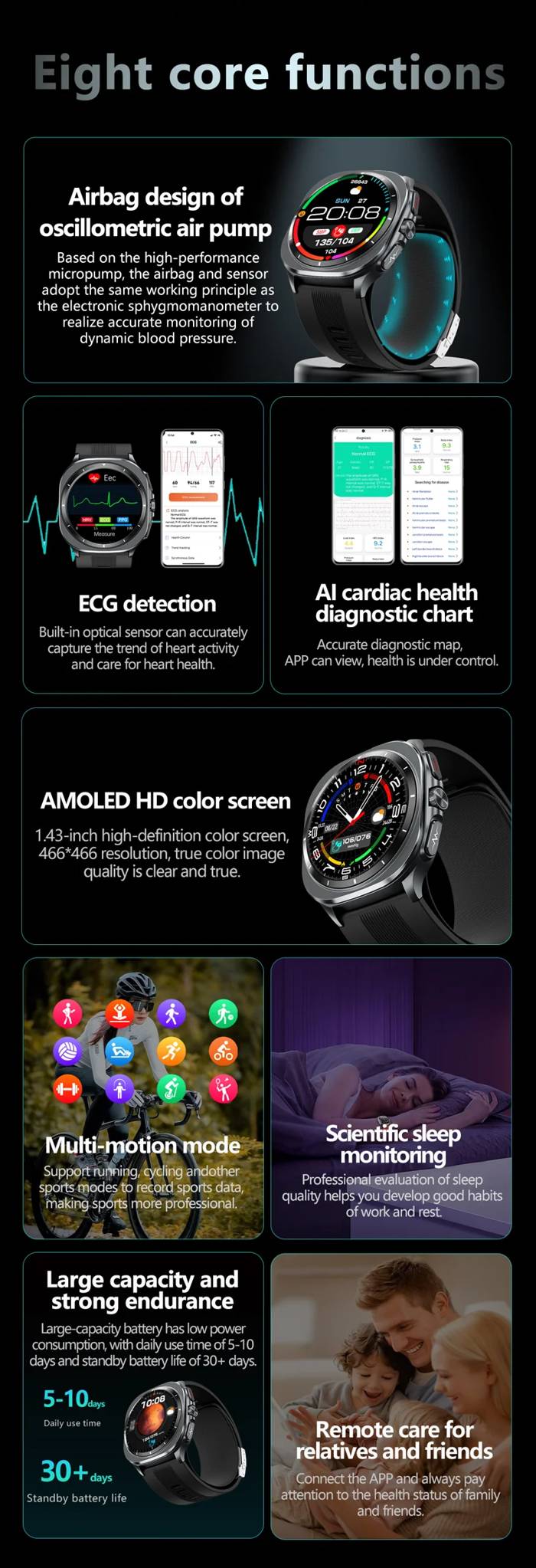 TK65 AMOLED Air-Pump ECG Smart Watch - detail 02