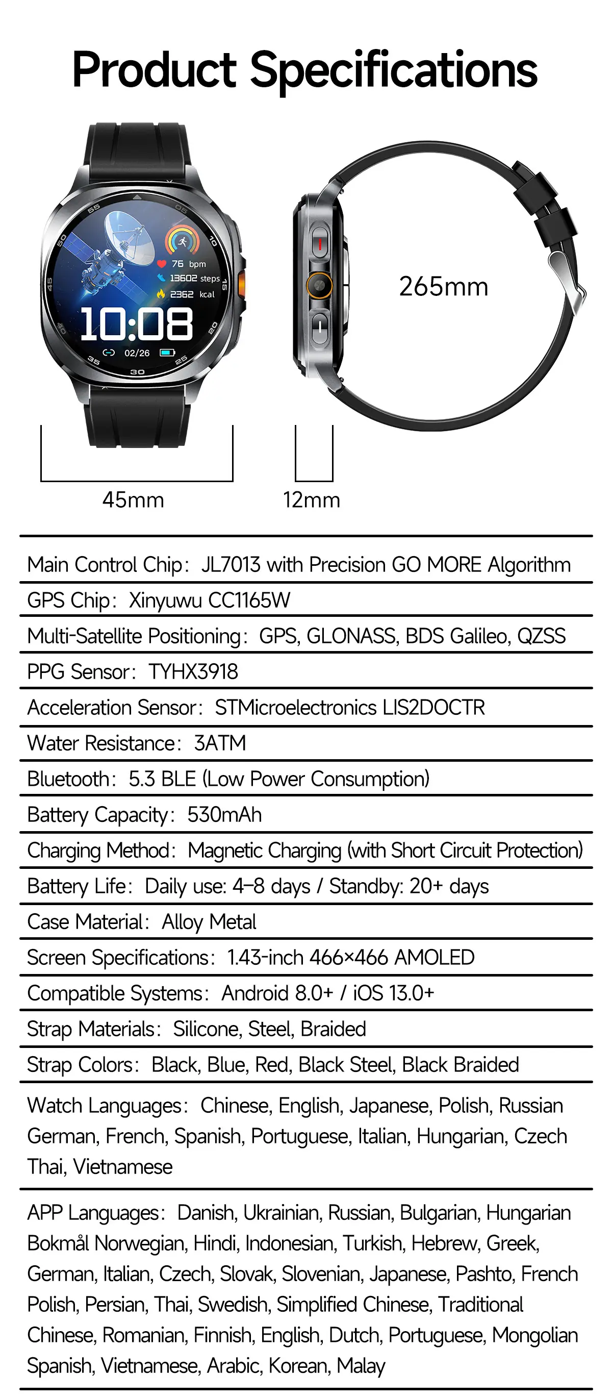 TS400 GPS smart watch detail image 28