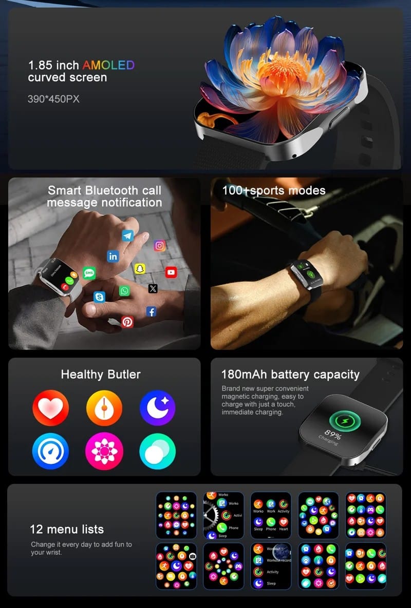 U19 Curved AMOLED Calling Smart Watch - detail 02