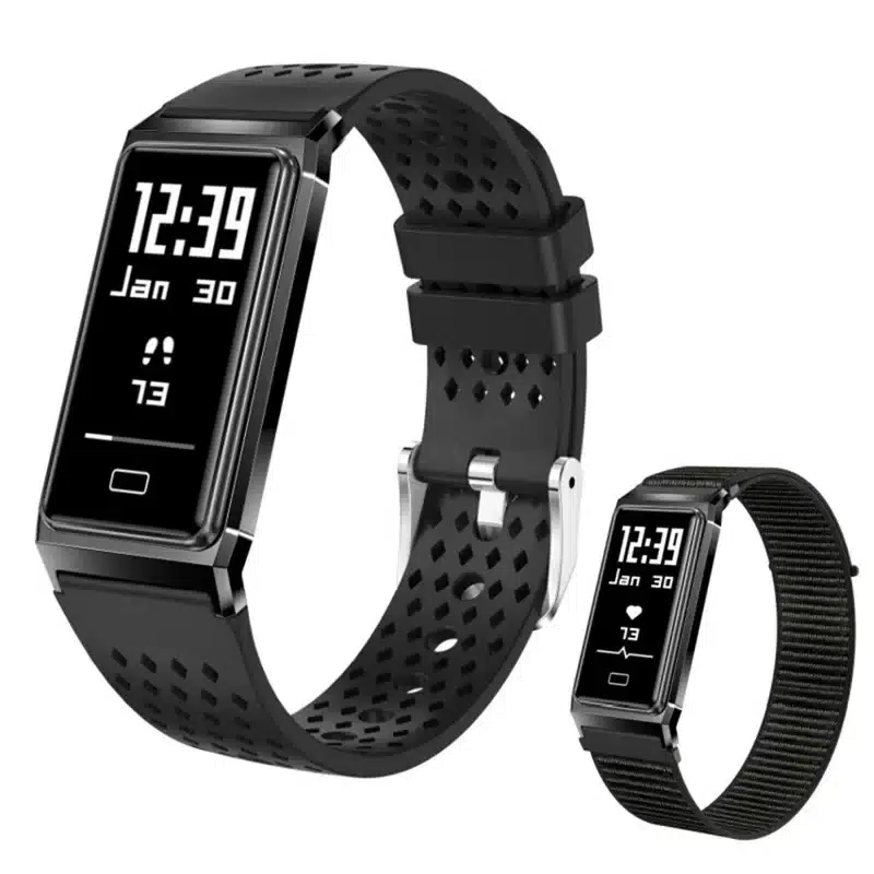 wearablemaster ultra thin smart wristband with silicone nylon straps fitness tracker 0 96 inch oled heart rate bloo gallery 01 B11 smart wristband product image