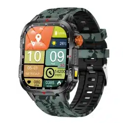 V35 2.01-Inch Rugged Smart Watch with LED Flashlight, 1100mAh Battery, Compass, Bluetooth Calling and IP68 Protection - Image 4