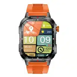 V35 2.01-Inch Rugged Smart Watch with LED Flashlight, 1100mAh Battery, Compass, Bluetooth Calling and IP68 Protection - Image 6
