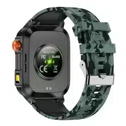 V35 2.01-Inch Rugged Smart Watch with LED Flashlight, 1100mAh Battery, Compass, Bluetooth Calling and IP68 Protection - Image 9
