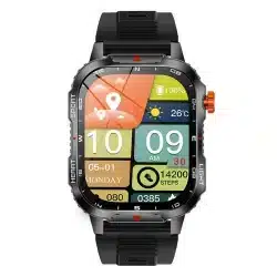 V35 2.01-Inch Rugged Smart Watch with LED Flashlight, 1100mAh Battery, Compass, Bluetooth Calling and IP68 Protection - Image 11