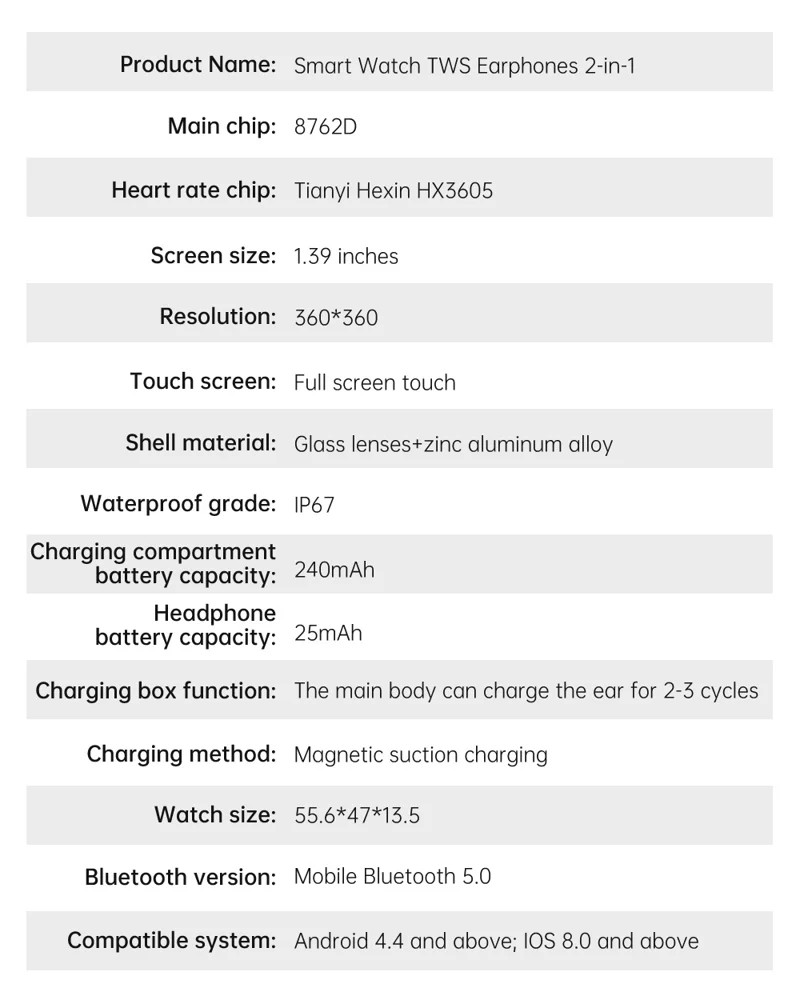 X10 2-in-1 Smart Watch and Earbuds - detail 25