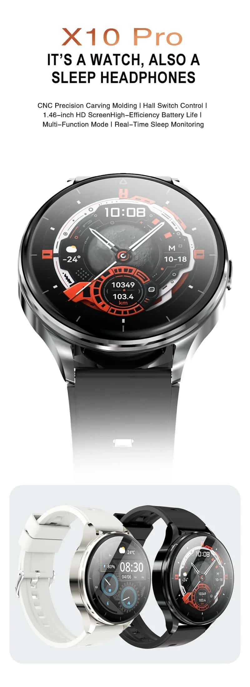 X10Pro 2-in-1 Smart Watch Earbuds - detail 01