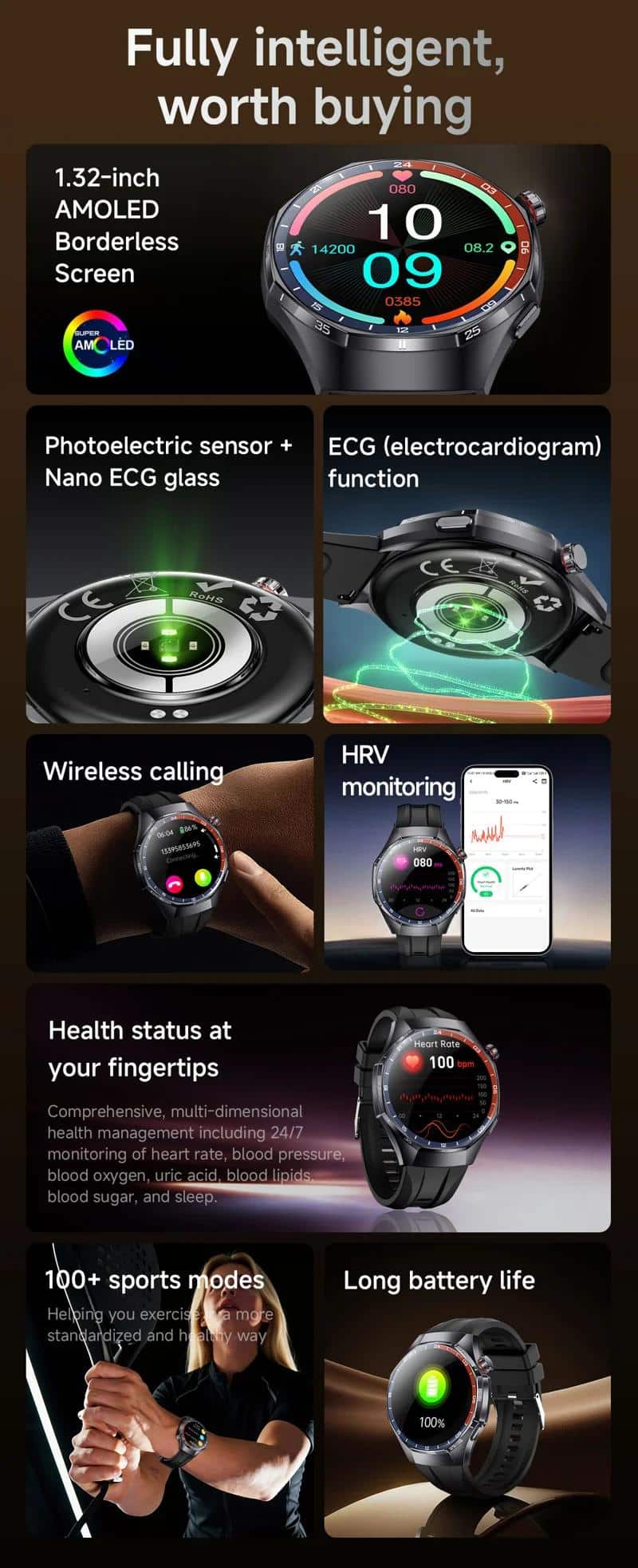 Y108 Steel Strap AMOLED Smart Watch - detail 02