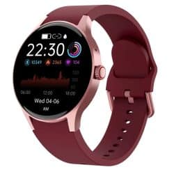 Y80 AMOLED Calling Smart Watch - variant wine red