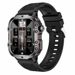 1.96-Inch Touchscreen Smart Watch with Bluetooth Calling, 420mAh Battery, 100+ Sports Modes, on a white background