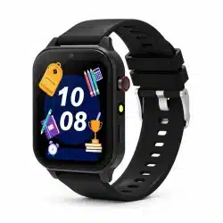 Kids Smart Watch with Front Camera, Built-In Games, Music Player, Flashlight, Pedometer, on a white background