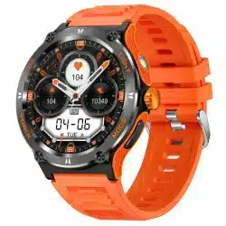 KT70 Outdoor Flashlight Compass Calling Smart Watch with 1.53-Inch 360x360 Display, Bluetooth on a white background
